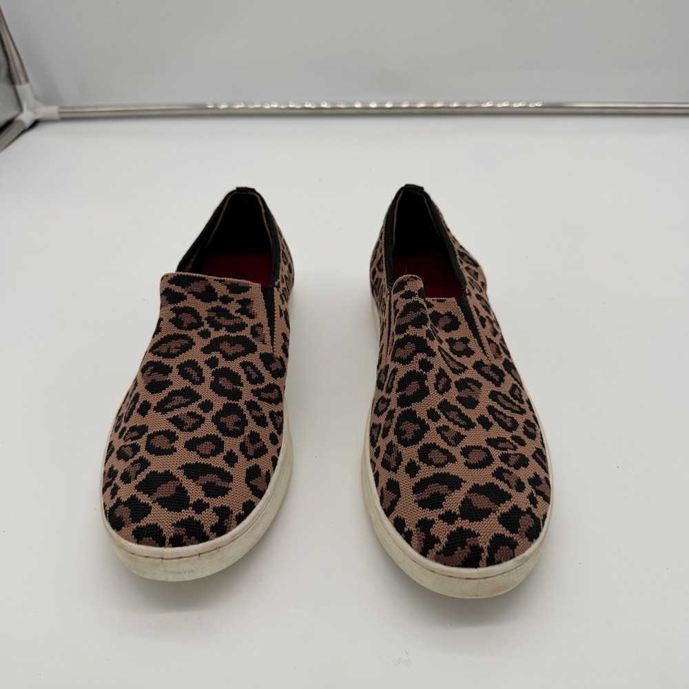 Skechers Womens Leopard Print Memory Foam Slip On Sneakers 155023 LPD Brown 9